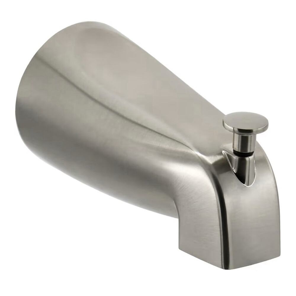 Slip Fit Tub Spout With Pull-up Diverter For 1/2 Inch Copper Tube Brushed Nickel